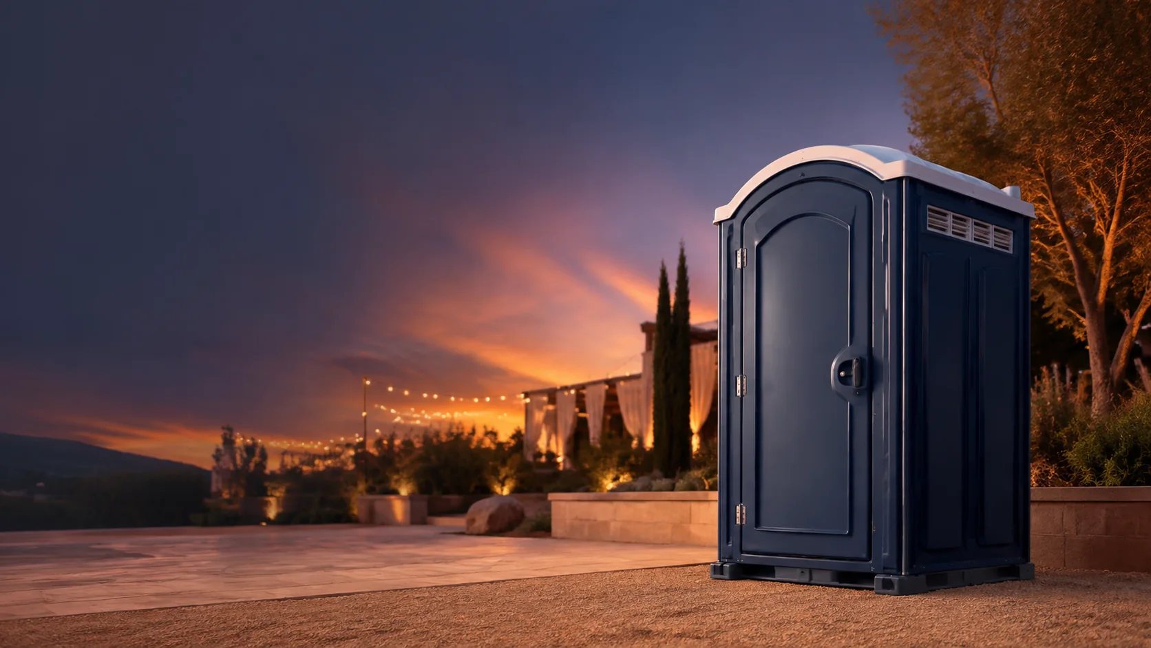 Portable restroom shown for rental planning in Carpentersville, IL